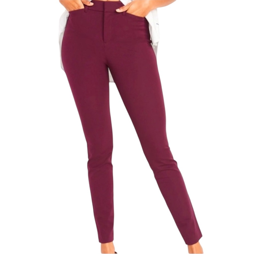 NWT Old Navy High-Waisted Maroon Skinny Pants with Sleek Fit. PIXIE style